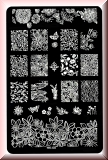 Stamping Schablone *Lilie,Blüten,Schmetterling,Fullcover Designs - HK08